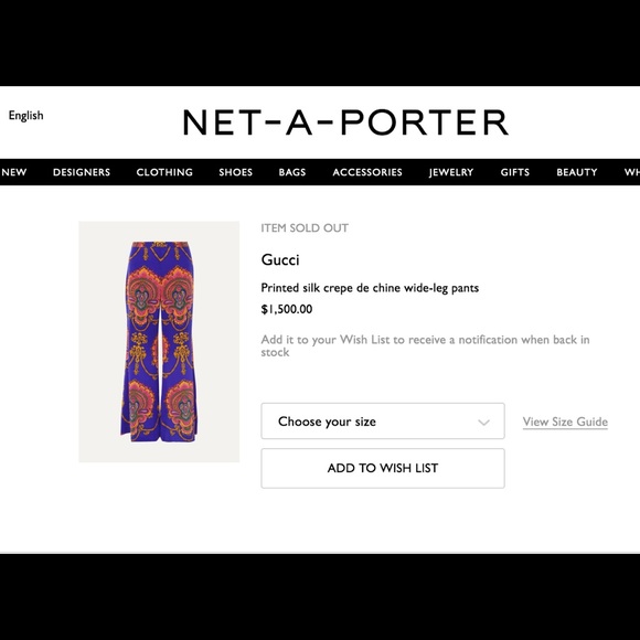 GUCCI Printed Silk Wide Leg Pants - Picture 7 of 8